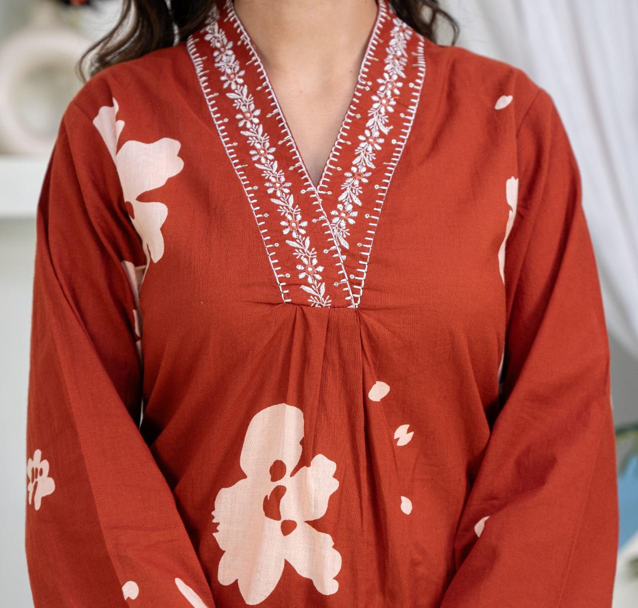 Floral Printed Kurta Set with Dupatta