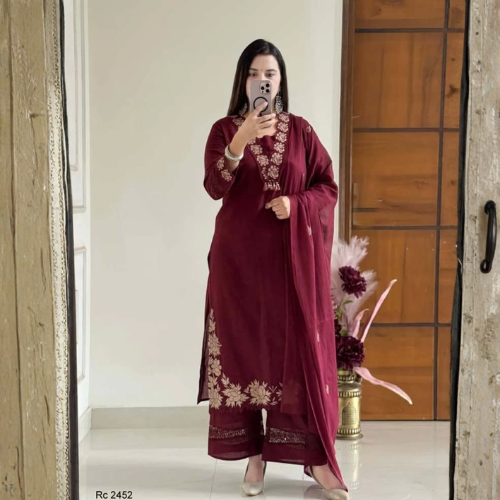 Embroidered Kurta Set with Dupatta