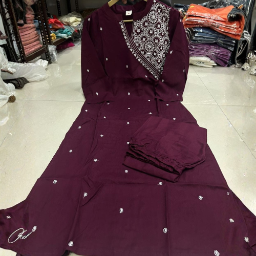Embroidered Straight Kurti