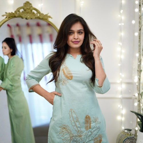Embroidered Cotton Kurti