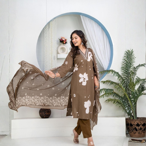 Floral Printed Kurta Set with Dupatta