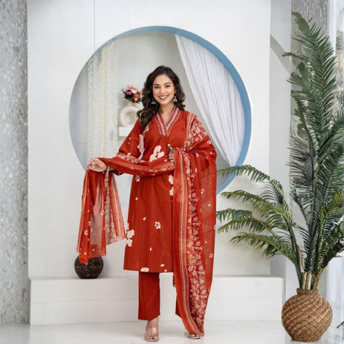 Floral Printed Kurta Set with Dupatta